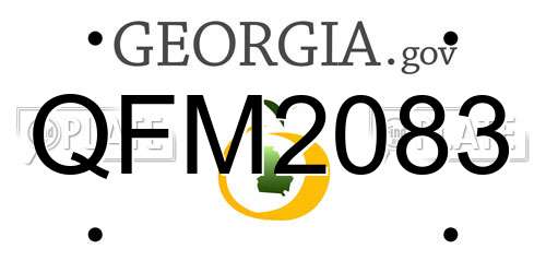 QFM2083 Georgia License Plate
