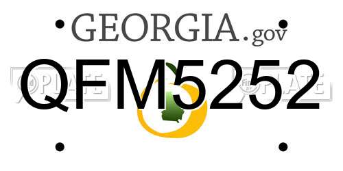 QFM5252 Georgia License Plate