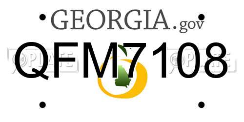 QFM7108 Georgia License Plate