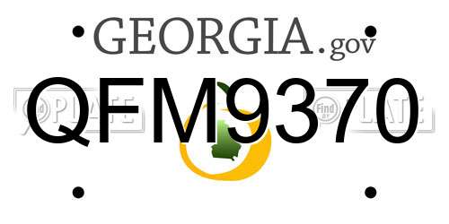QFM9370 Georgia License Plate