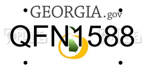QFN1588 Georgia License Plate