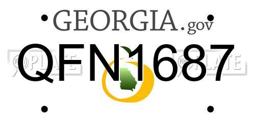 QFN1687 Georgia License Plate