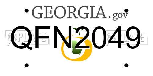 QFN2049 Georgia License Plate