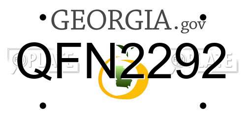 QFN2292 Georgia License Plate