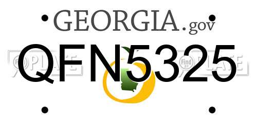 QFN5325 Georgia License Plate