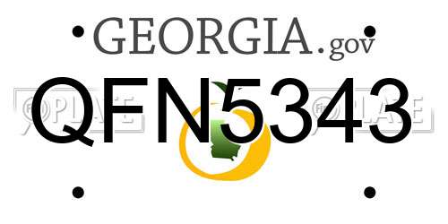 QFN5343 Georgia License Plate