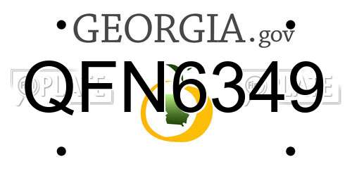 QFN6349 Georgia License Plate