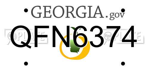 QFN6374 Georgia License Plate