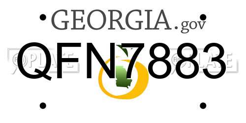 QFN7883 Georgia License Plate