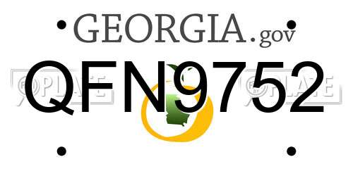 QFN9752 Georgia License Plate