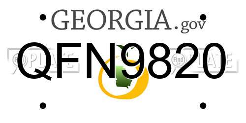 QFN9820 Georgia License Plate