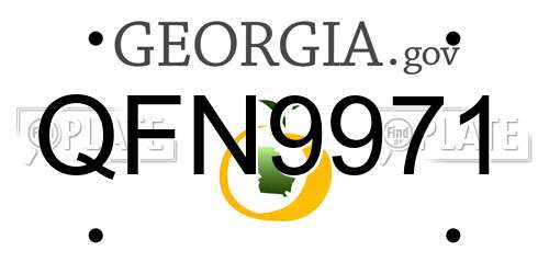 QFN9971 Georgia License Plate