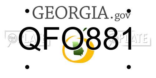 QFO881 Georgia License Plate