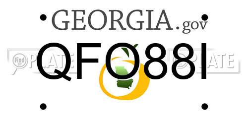 QFO88I Georgia License Plate