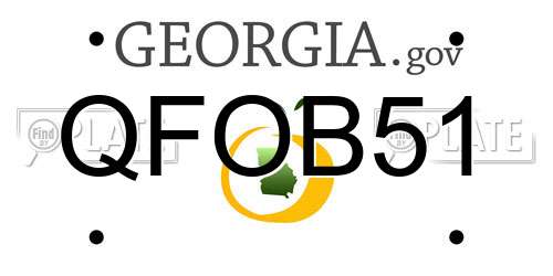 QFOB51 Georgia License Plate