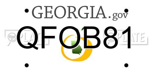 QFOB81 Georgia License Plate