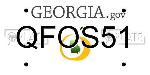 QFOS51 Georgia License Plate