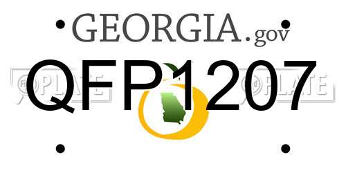QFP1207 Georgia License Plate