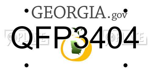 QFP3404 Georgia License Plate