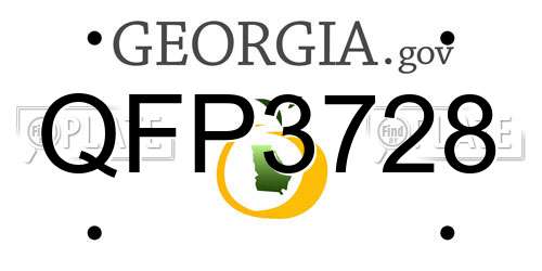QFP3728 Georgia License Plate