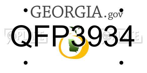 QFP3934 Georgia License Plate