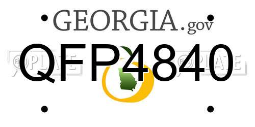 QFP4840 Georgia License Plate
