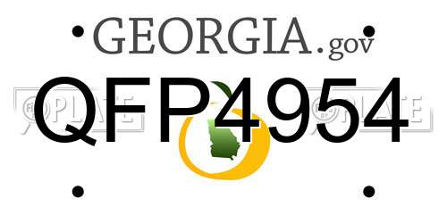 QFP4954 Georgia License Plate