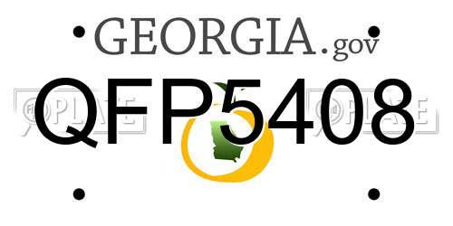QFP5408 Georgia License Plate