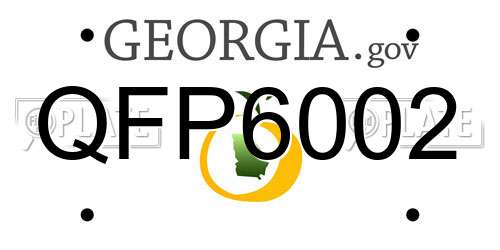 QFP6002 Georgia License Plate