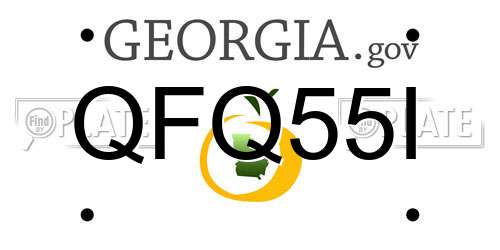 QFQ55I Georgia License Plate