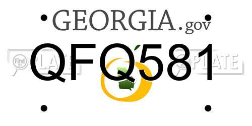 QFQ581 Georgia License Plate