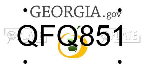 QFQ851 Georgia License Plate
