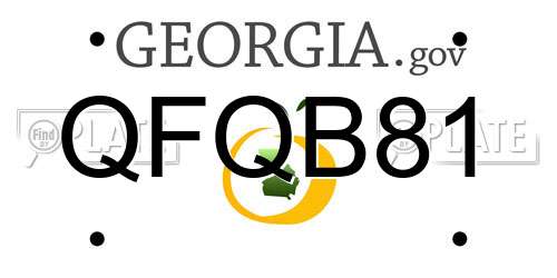 QFQB81 Georgia License Plate