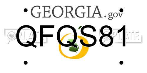 QFQS81 Georgia License Plate