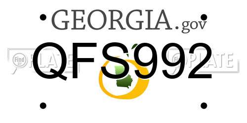 QFS992 Georgia License Plate