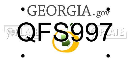 QFS997 Georgia License Plate