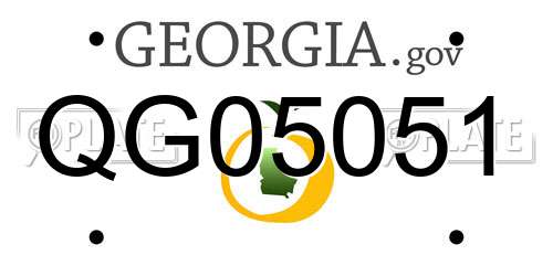 QG05051 Georgia License Plate