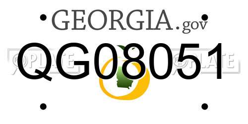 QG08051 Georgia License Plate