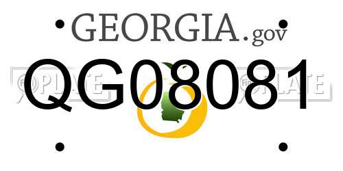 QG08081 Georgia License Plate