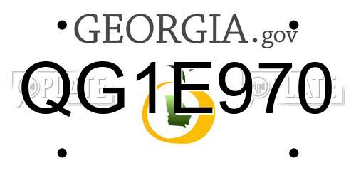 QG1E970 Georgia License Plate