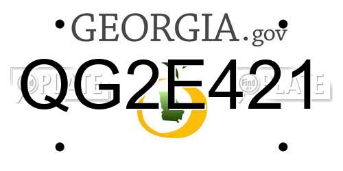 QG2E421 Georgia License Plate