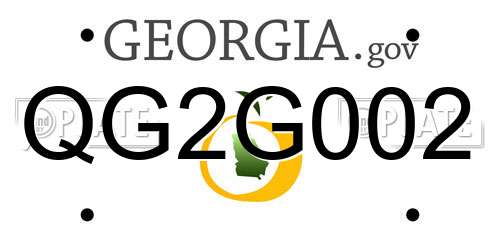 QG2G002 Georgia License Plate