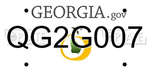QG2G007 Georgia License Plate