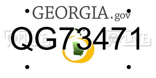 QG73471 Georgia License Plate