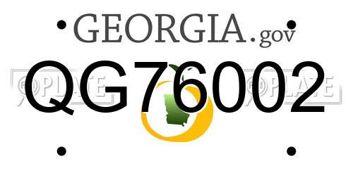 QG76002 Georgia License Plate