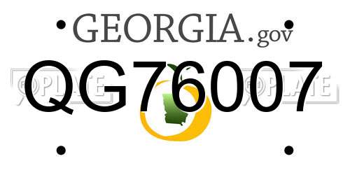 QG76007 Georgia License Plate