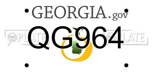QG964 Georgia License Plate