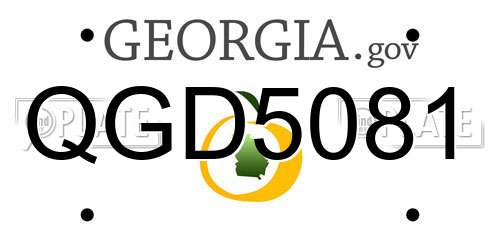 QGD5081 Georgia License Plate