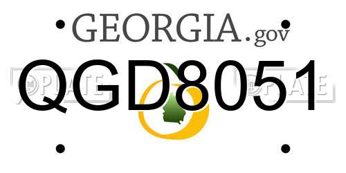 QGD8051 Georgia License Plate