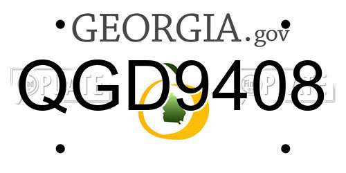 QGD9408 Georgia License Plate